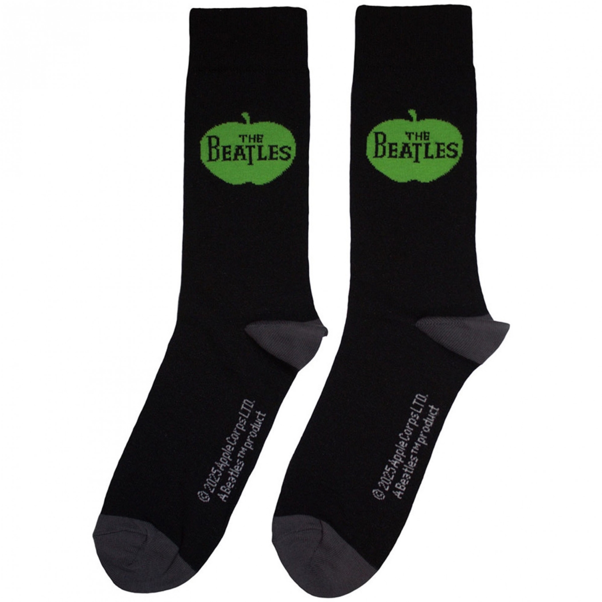 901369 Green Apple on Black Ankle Socks