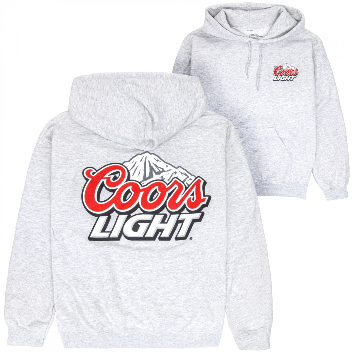 900118-large Light Mountain Logo Grey Front & Back Print Hoodie - Large