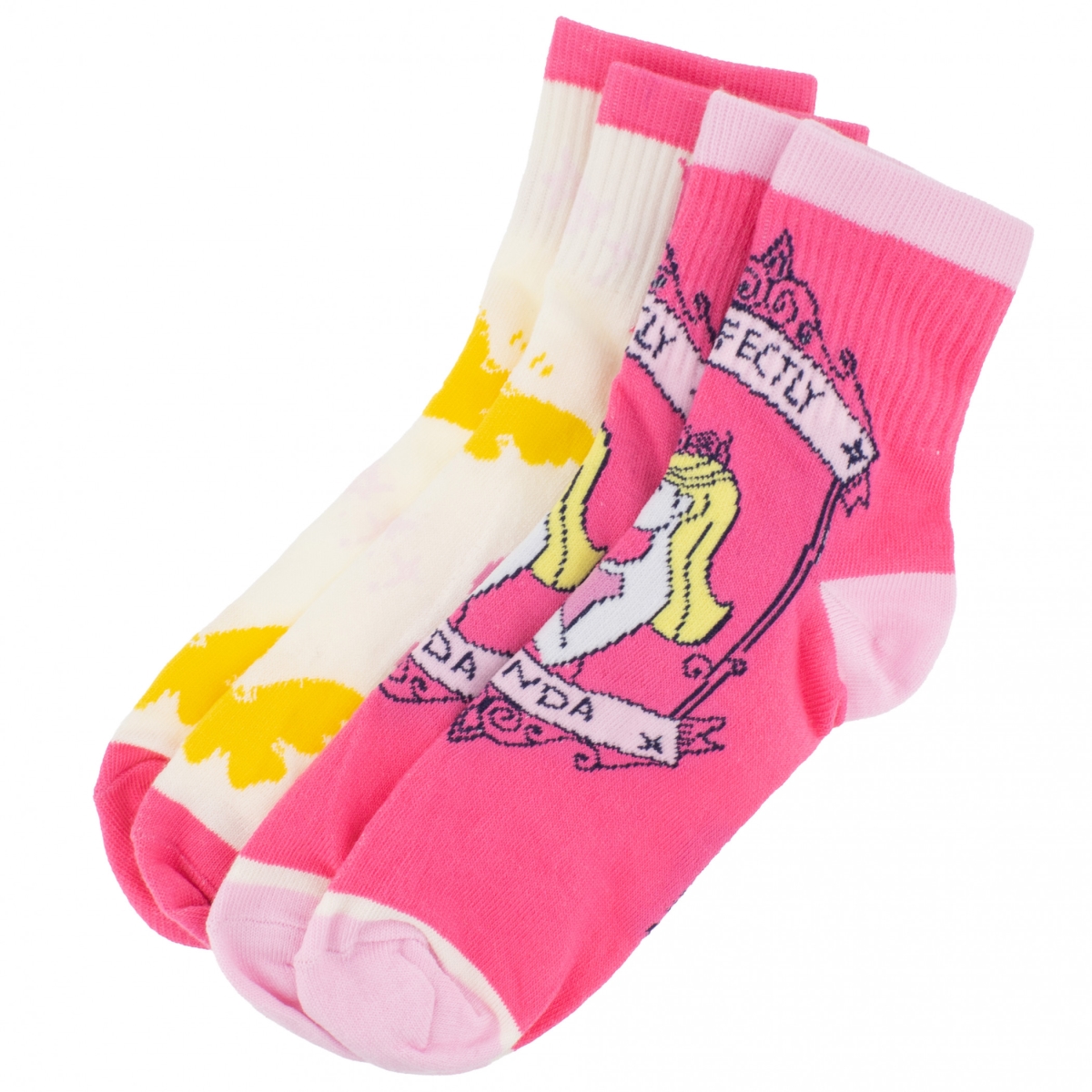 900048 2 Pair Pink Glinda Pack of Womens Quarter Socks