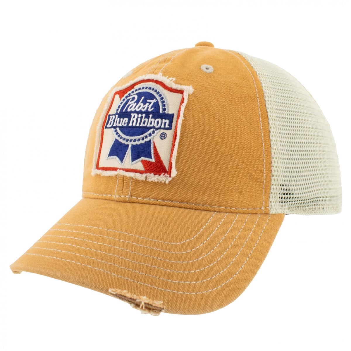 899899 Patch-Distressed Mesh Back Hat