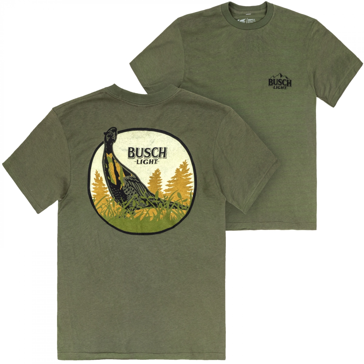 898875-medium Hunting Can Art Pheasant Frame Front Back Print Short Sleeve T-Shirt - Medium