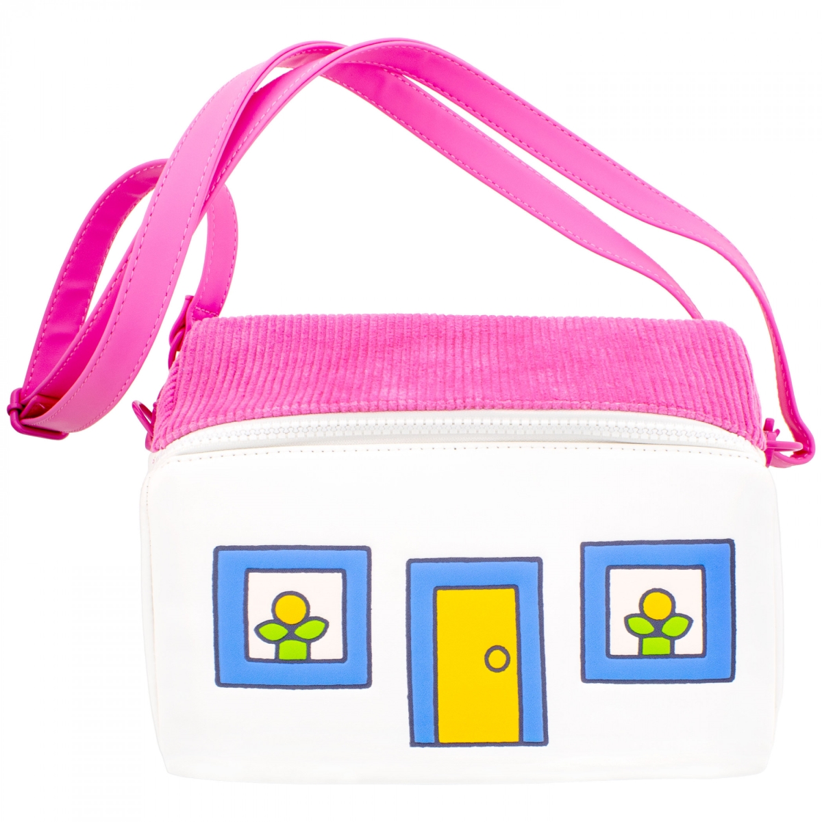 895675 Miffy House Compartment Crossbody Bag, Pink & White