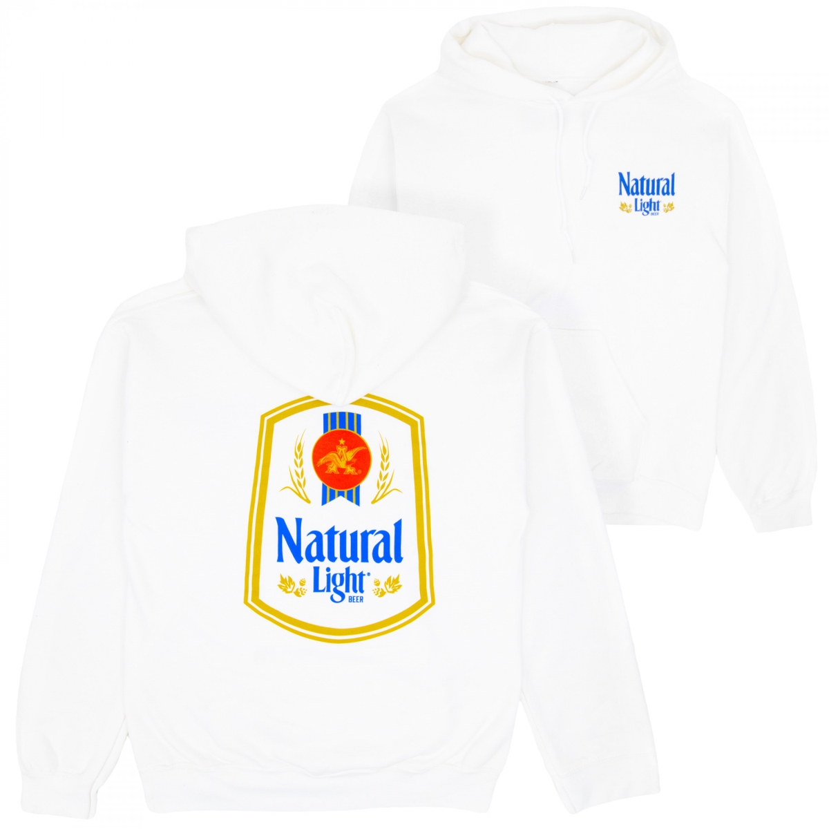 900090-medium Label White Front & Back Print Hoodie - Medium