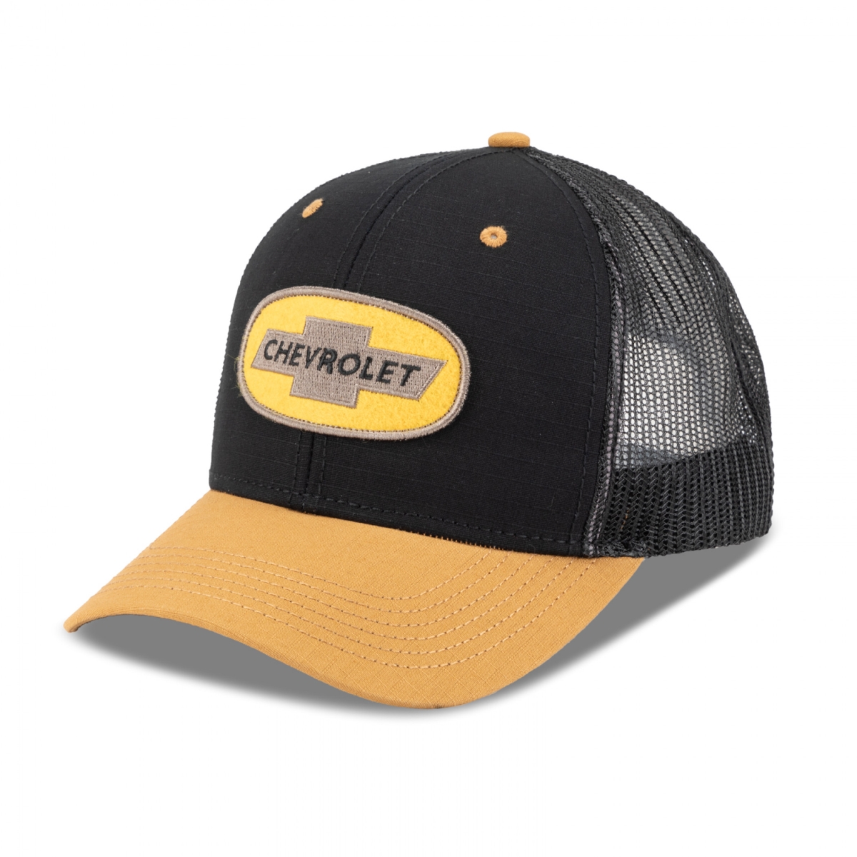 899162 Bow Tie Embroidered Patch Structured Adjustable Hat, Black & Yellow - One Size