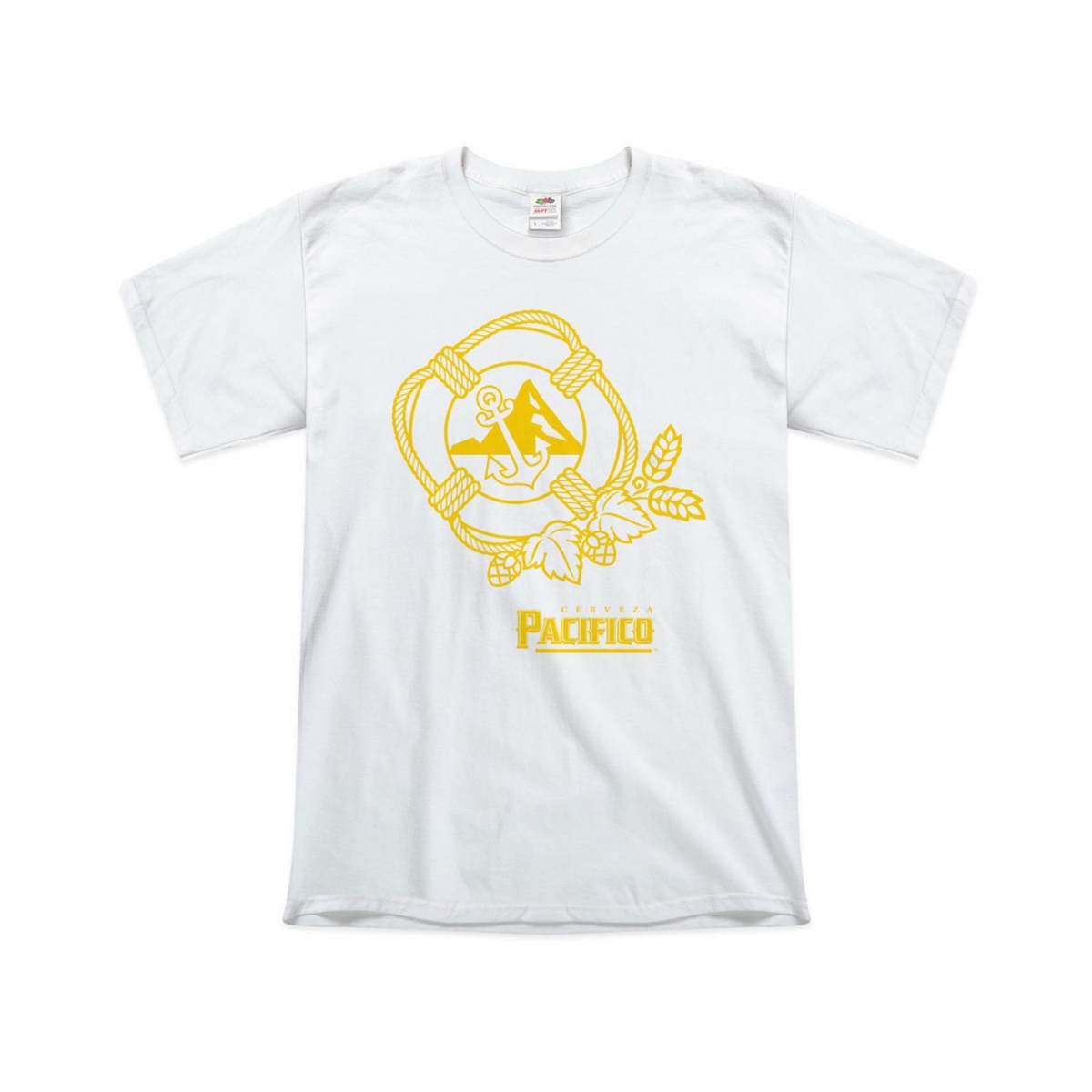 903075-2xlarge Graphic T-Shirt - Golden Lifesaver with Anchor Print, White - 2XL