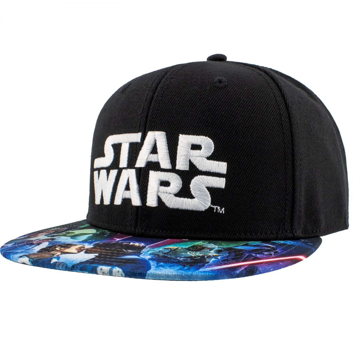 900488 Embroidered Logo with Printed Art Flat Bill Snapback Hat