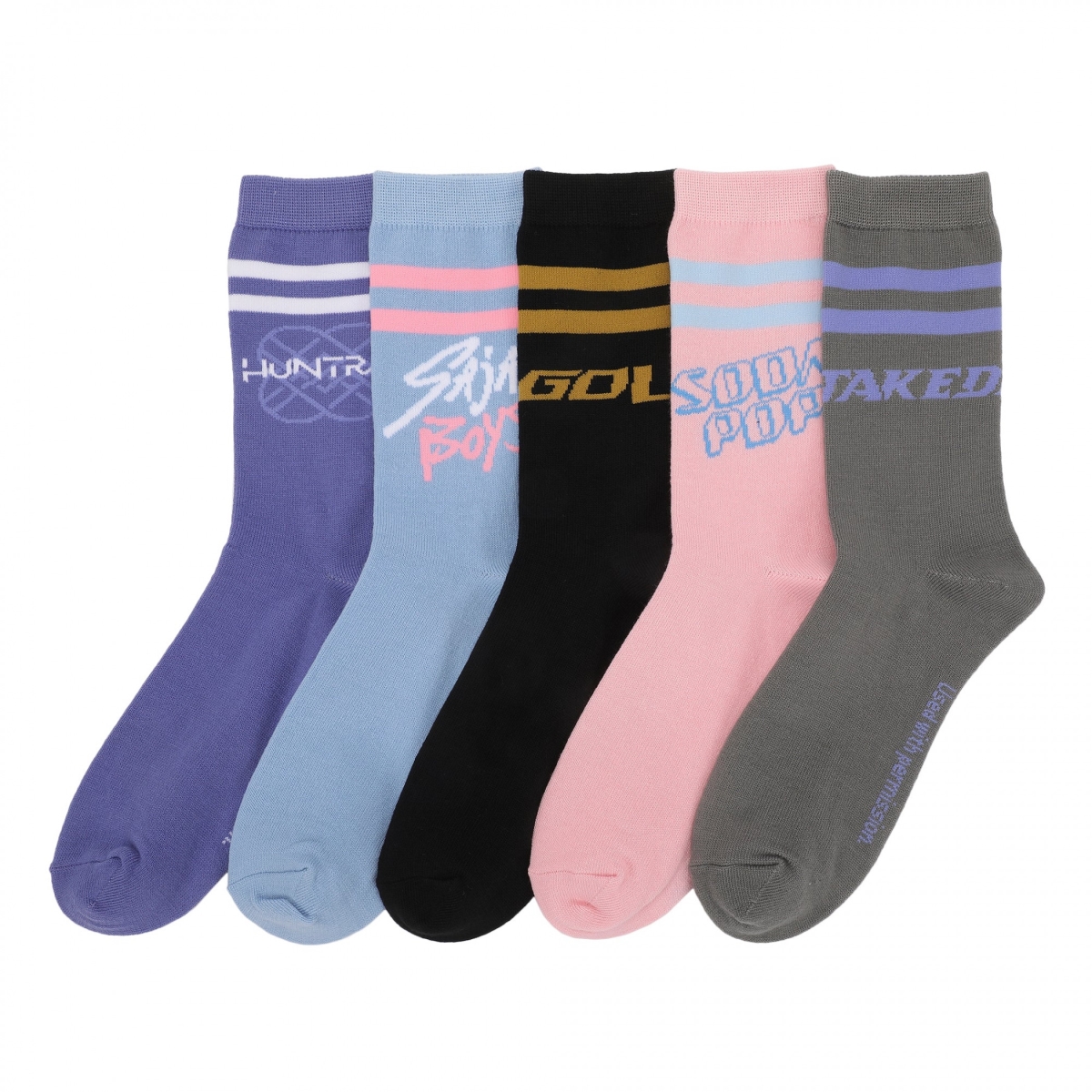903003 Logos Crew Socks, Multi Color - 5 Pair