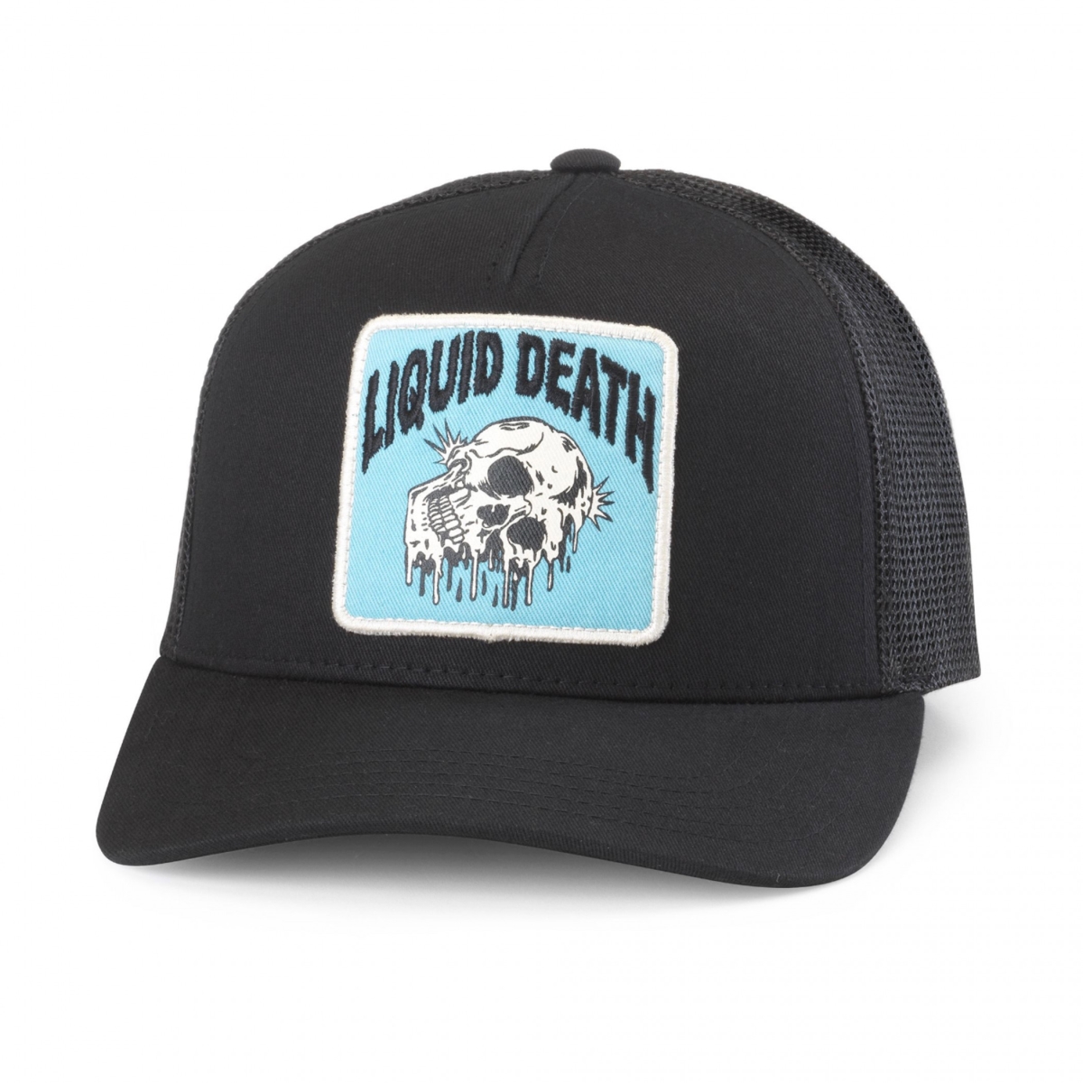 904480 Dripping Skull Roscoe Trucker Snapback Hat, Black - One Size