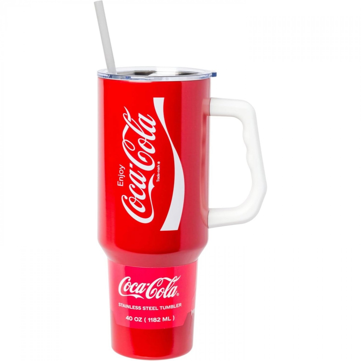 Picture of Coca-Cola 903501 40 oz Enjoy Logo Stainless Steel Double Wall Tumbler with Handle