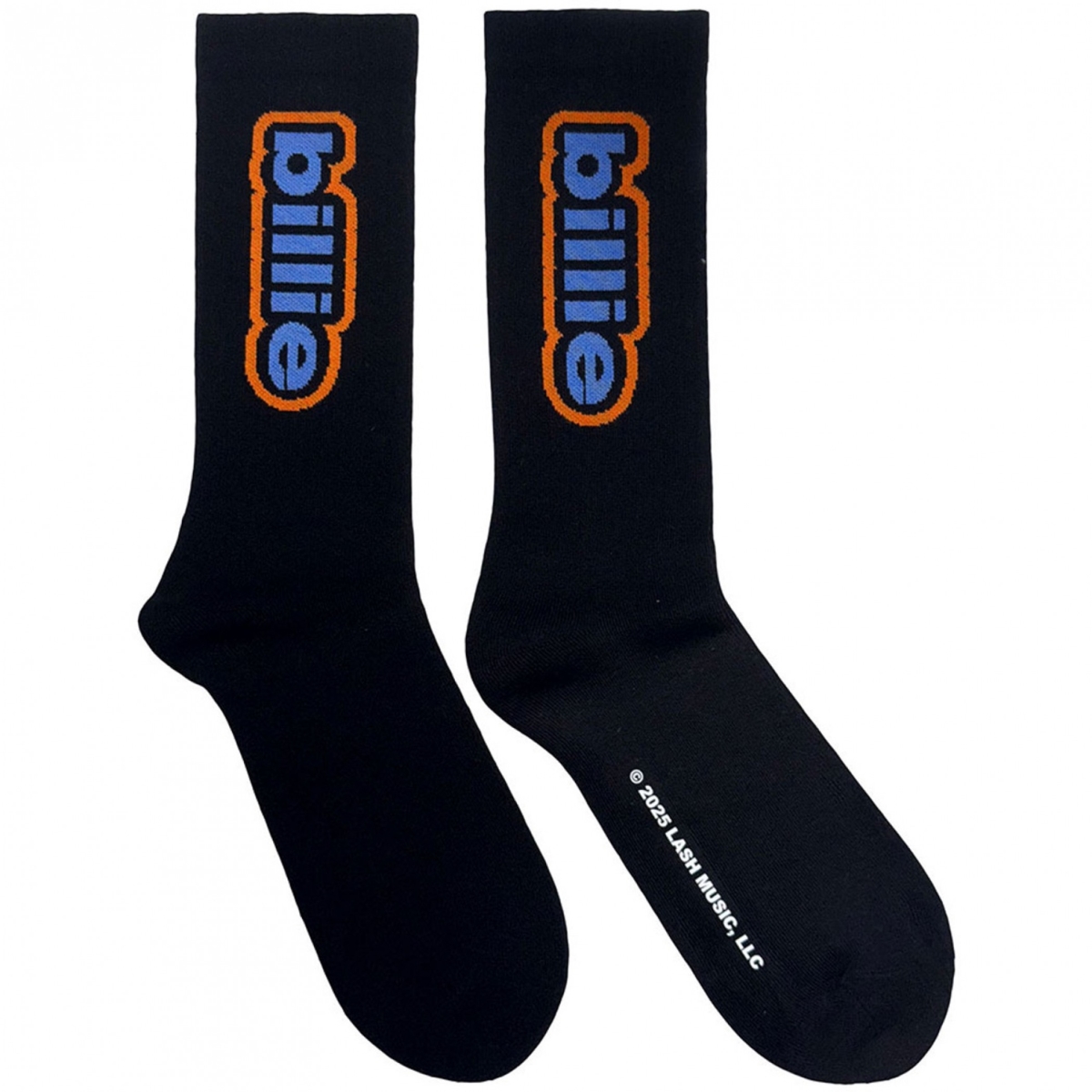 903662 Logo Outline Terry Crew Socks, Black - Small