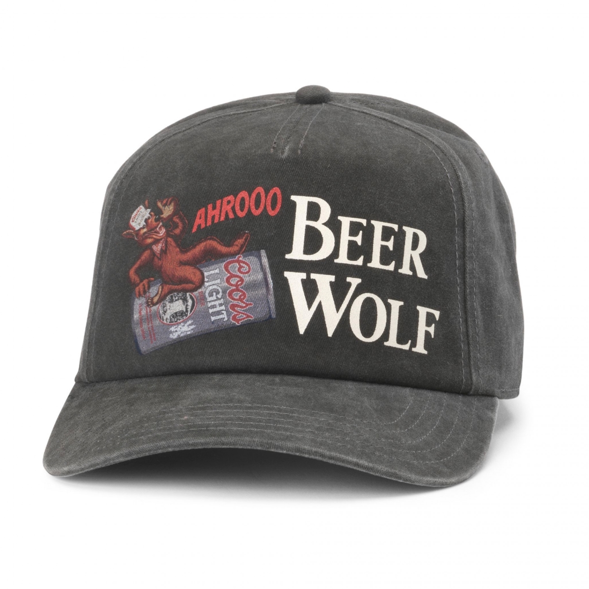 904479 Light AHROOO Beer Wolf Snapback Hat, Gray - One Size