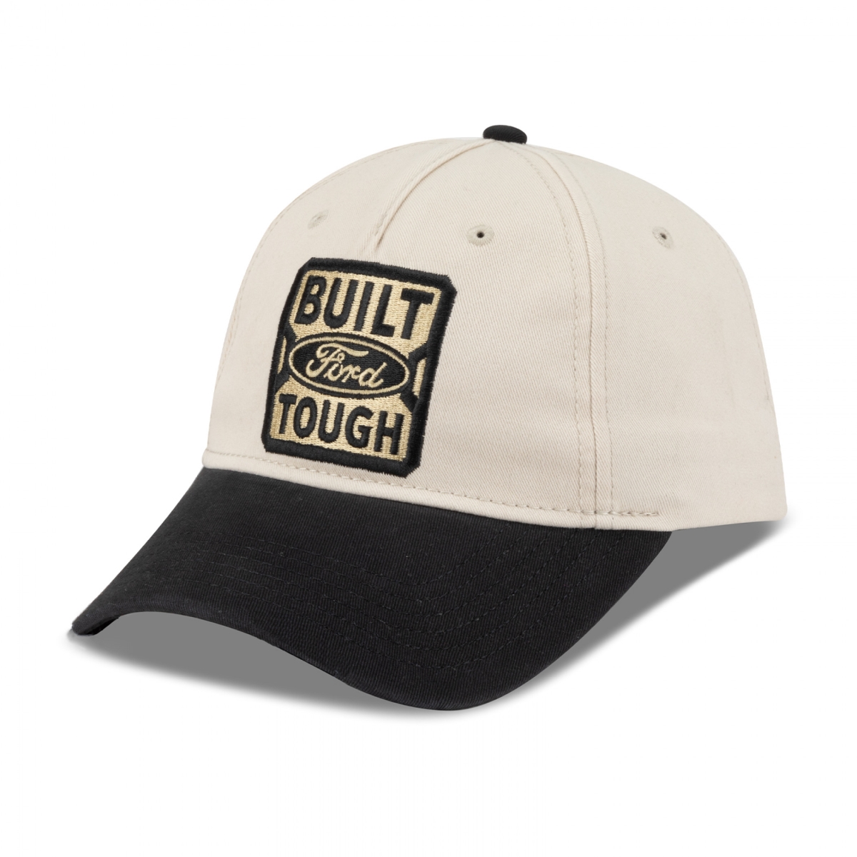 899165 Built Tough Distressed Unstructured Embroidered Adjustable Hat, White & Black - One Size