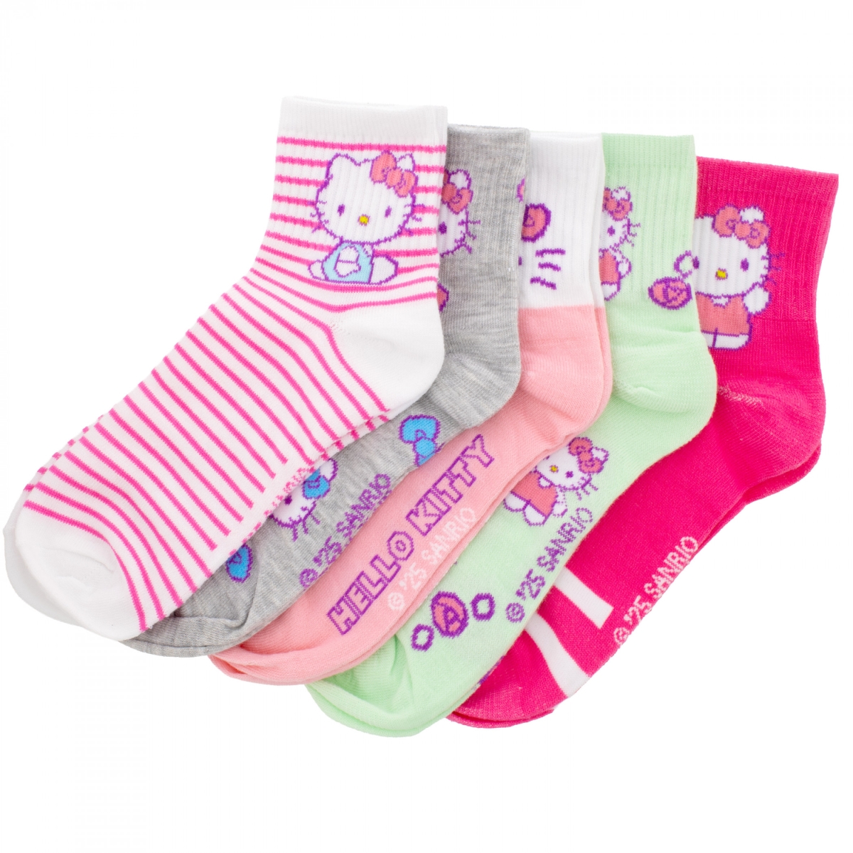 900630 Purple & Assorted Color Quarter Socks - Pack of 5