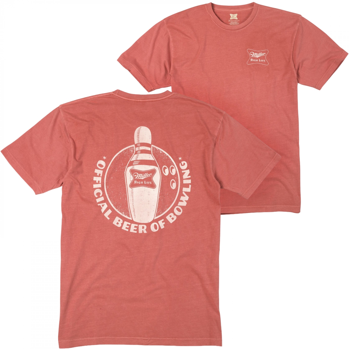 904802-large  Official Beer of Bowling Front & Back Print T-Shirt, Red - Large
