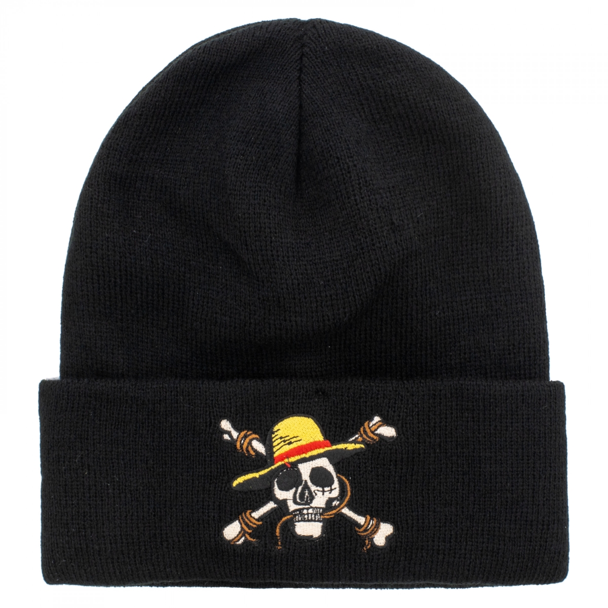 902089 Jolly Rodger Woven Label Knit Cuff Beanie