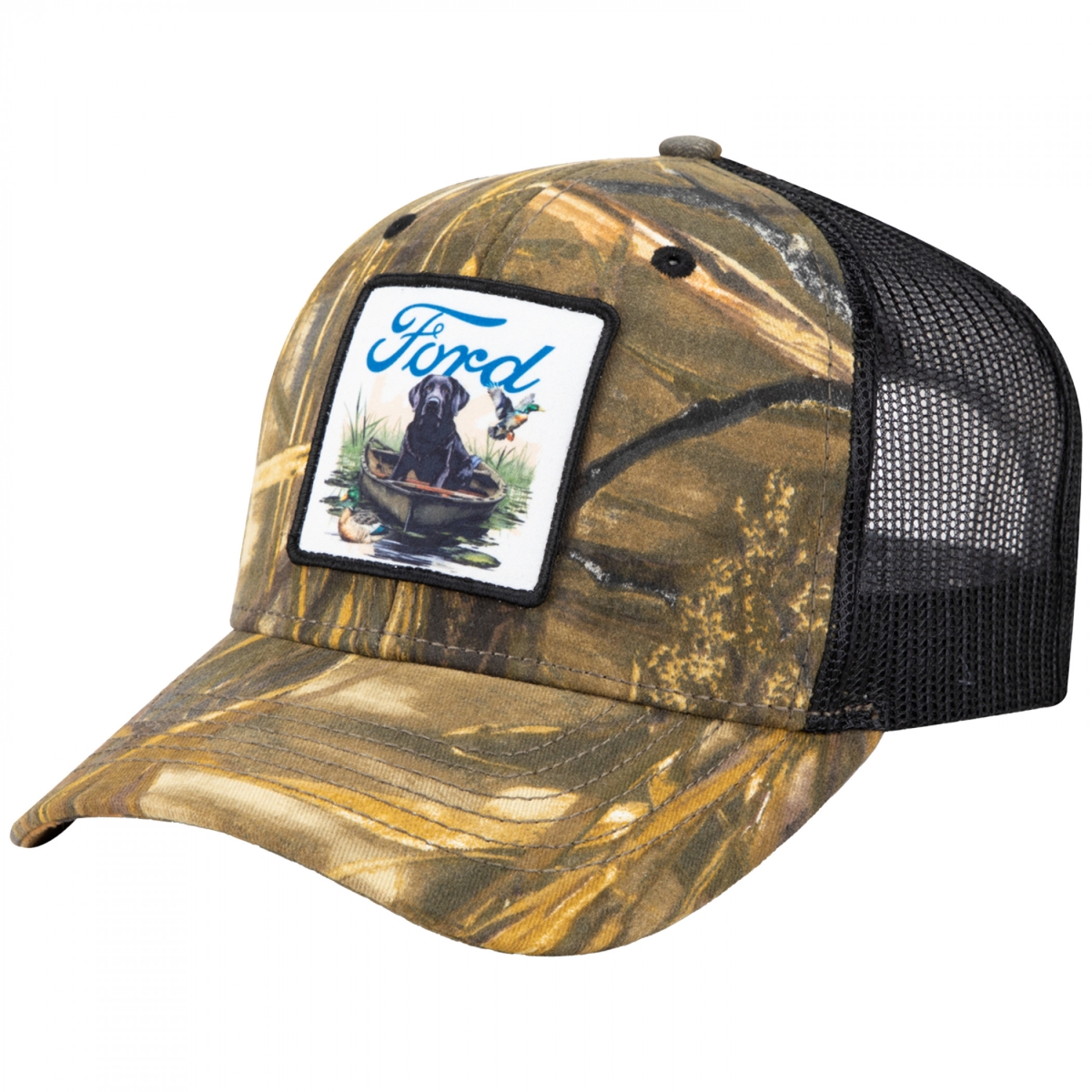 900363 Realtree Advantage Max with Dog in a Canoe Camo Snapback Hat