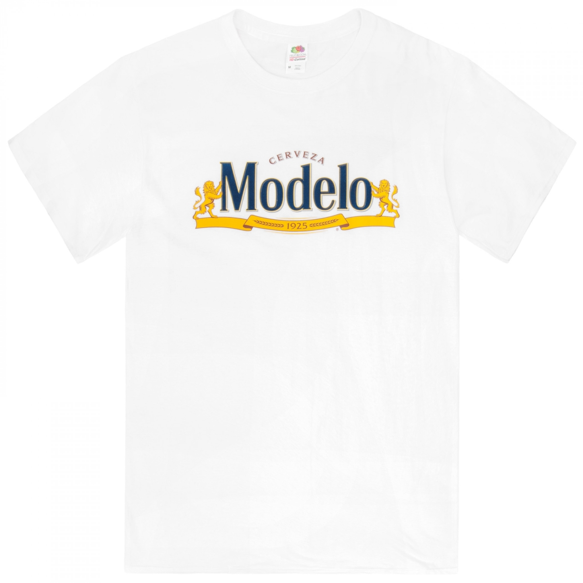 903083-medium Cerveza 1925 Logo on White Short Sleeve T-Shirt - Medium
