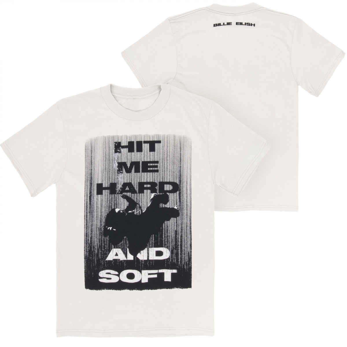 903663-medium Hit Me Hard & Soft Front & Back Print T-Shirt for Unisex, White - Medium