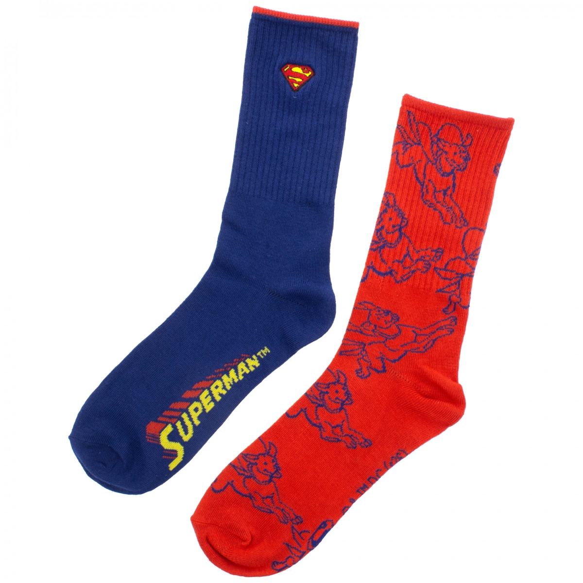 905384  Logo & Krypto Embroidered Athletic Crew Socks - Pack of 2