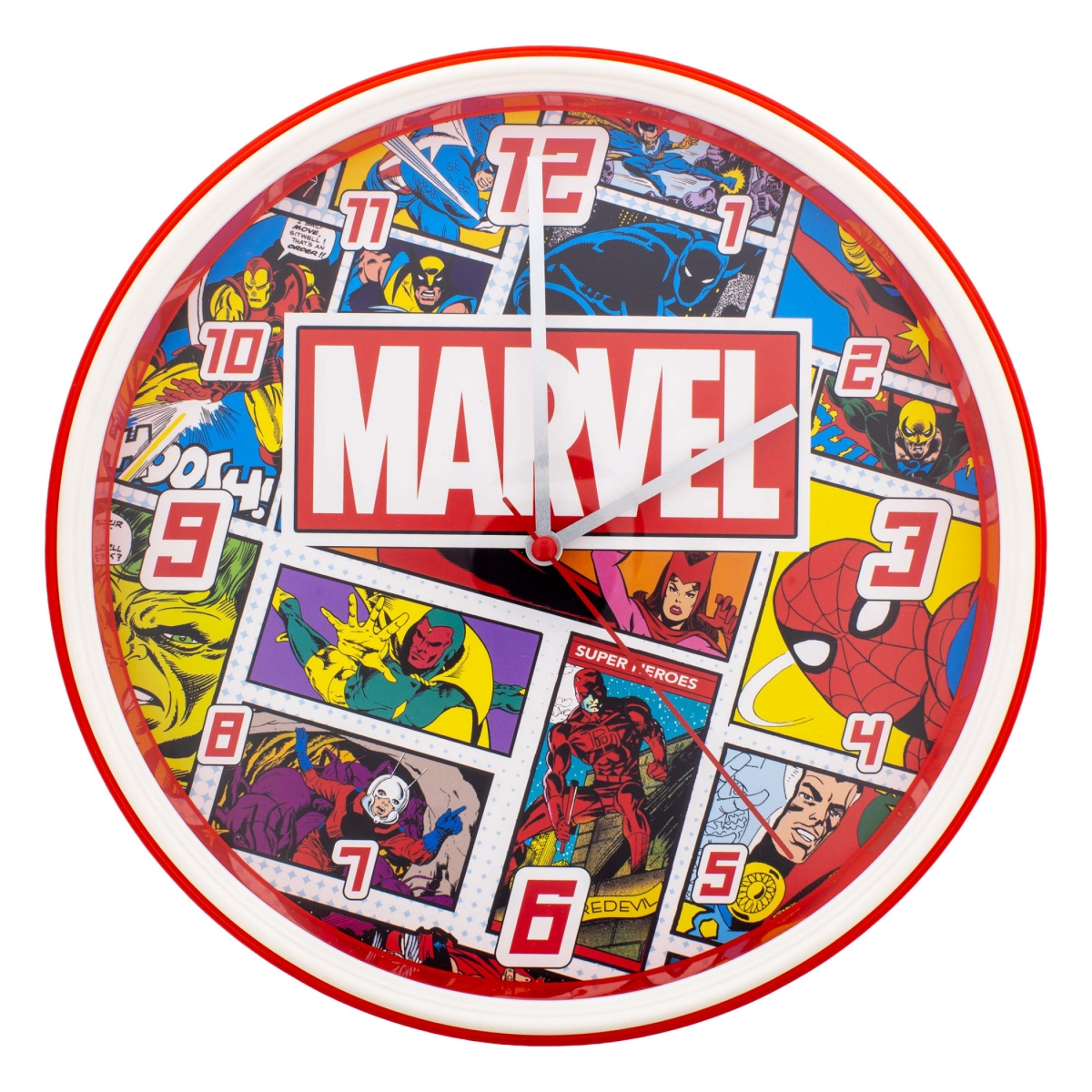 904611 12 in.  Comics Mixed Character Panels Analog Round Wall Clock