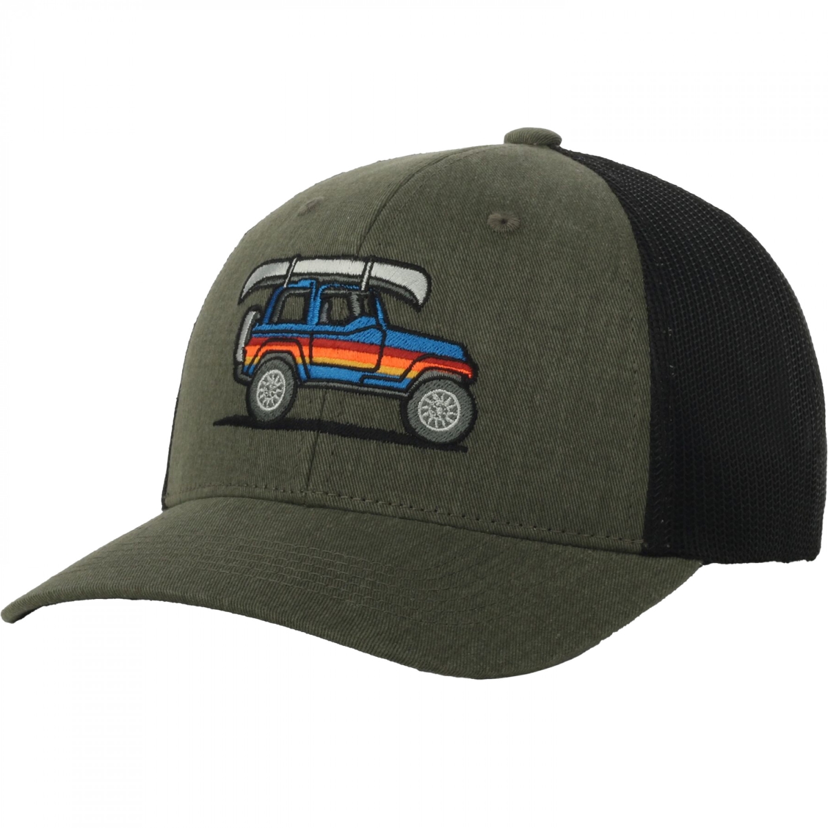 906344  Embroidered Canoeing Adjustable Hat, Multi Color