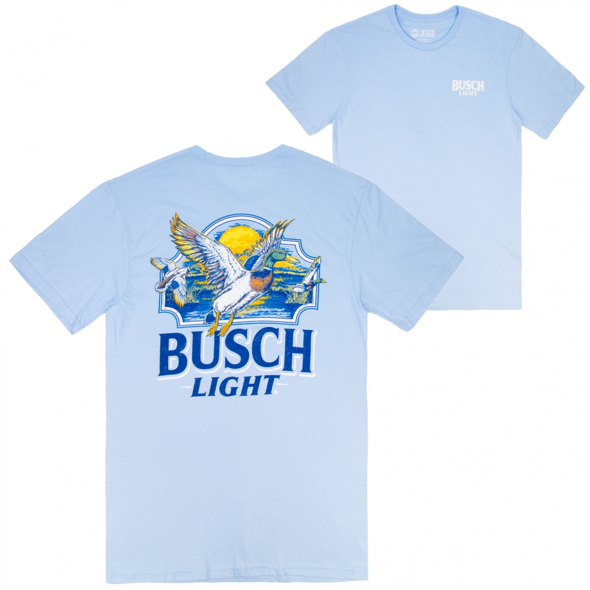 904636-large  Duck Marsh Front & Back Print T-Shirt, Light Blue - Large