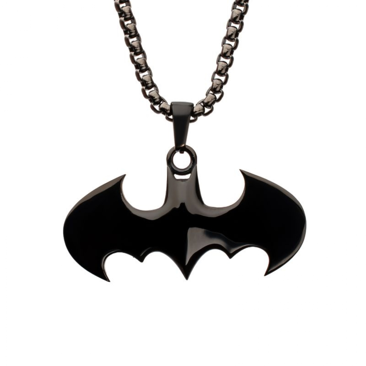 900638 Black Stainless Steel Gothic Bat Necklace