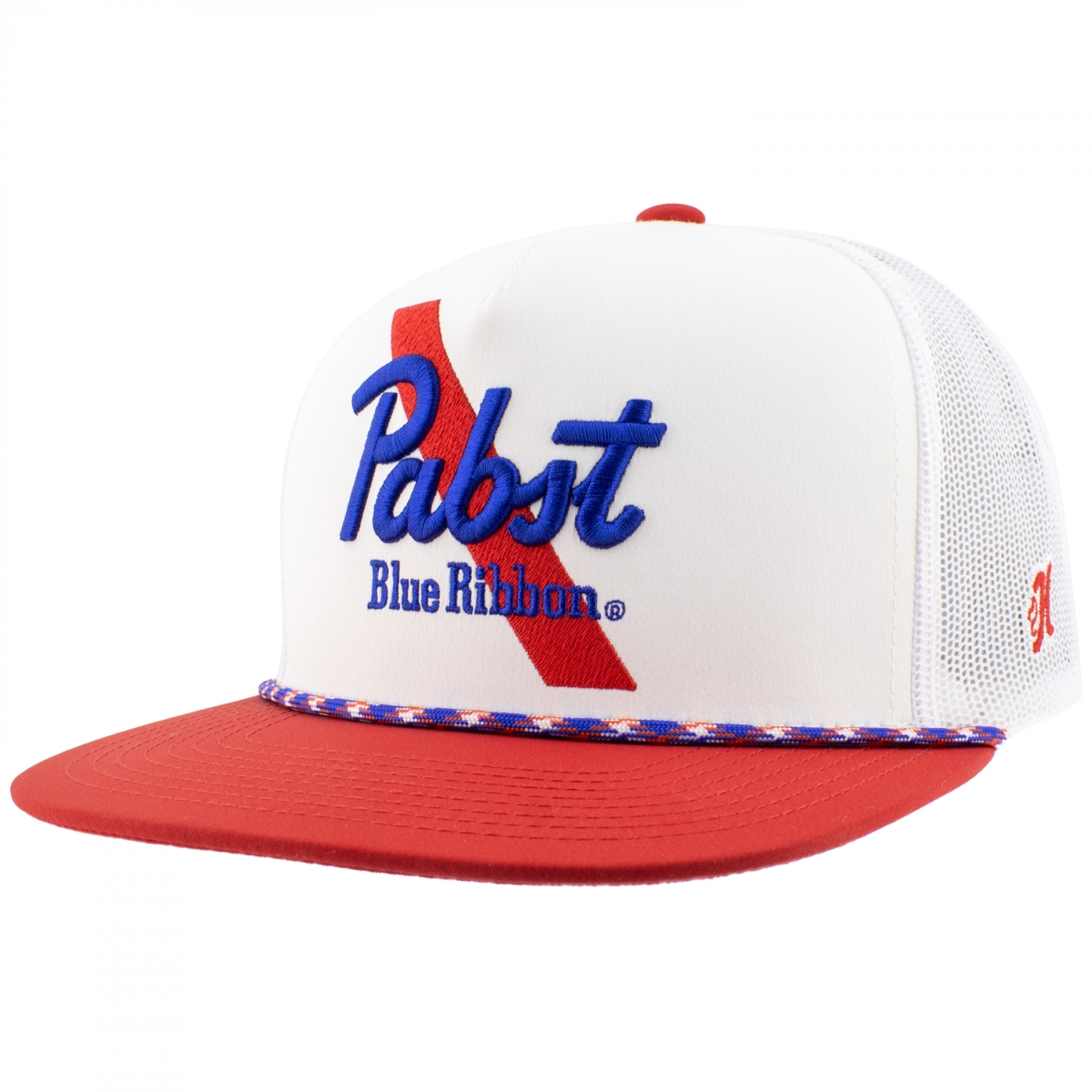 900169  Embroidered Hat, Red & White