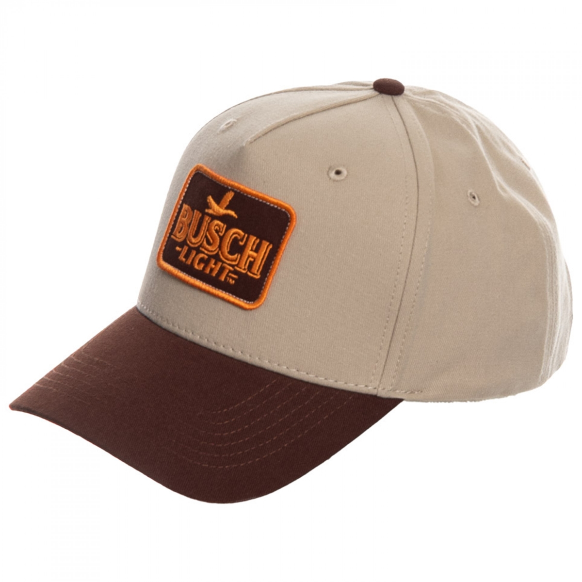 901691  Embroidered Brown Logo on Cream Snapback Cotton Hat