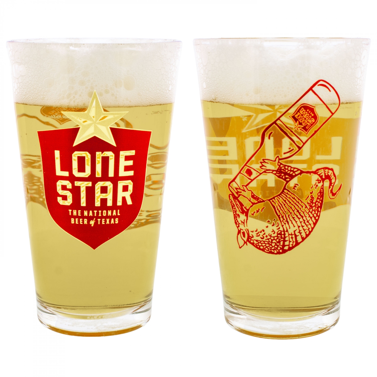 Picture of Lone Star 900991 Lone Star Armadillo Logo Pint Glass, Clear