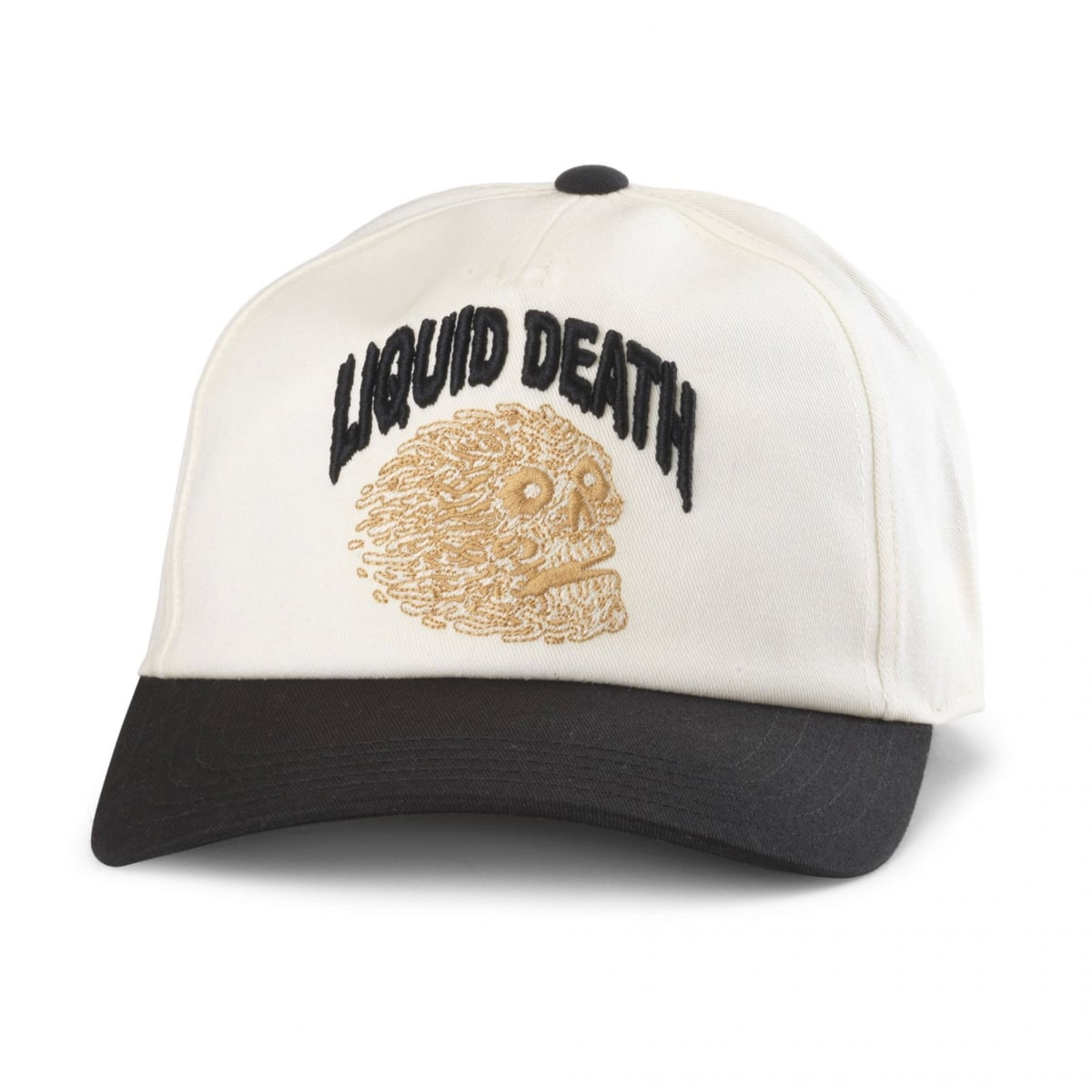 905772  Embroidered Skull on Twill Hat, White