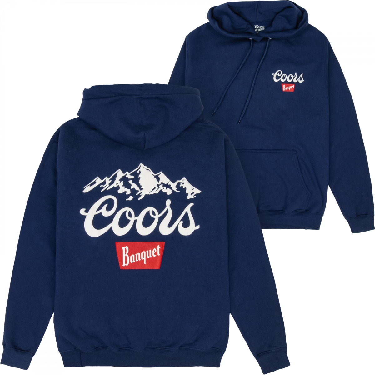 898642-medium  Banquet Friday Fleece Front & Back Print Hoodie, Blue - Medium