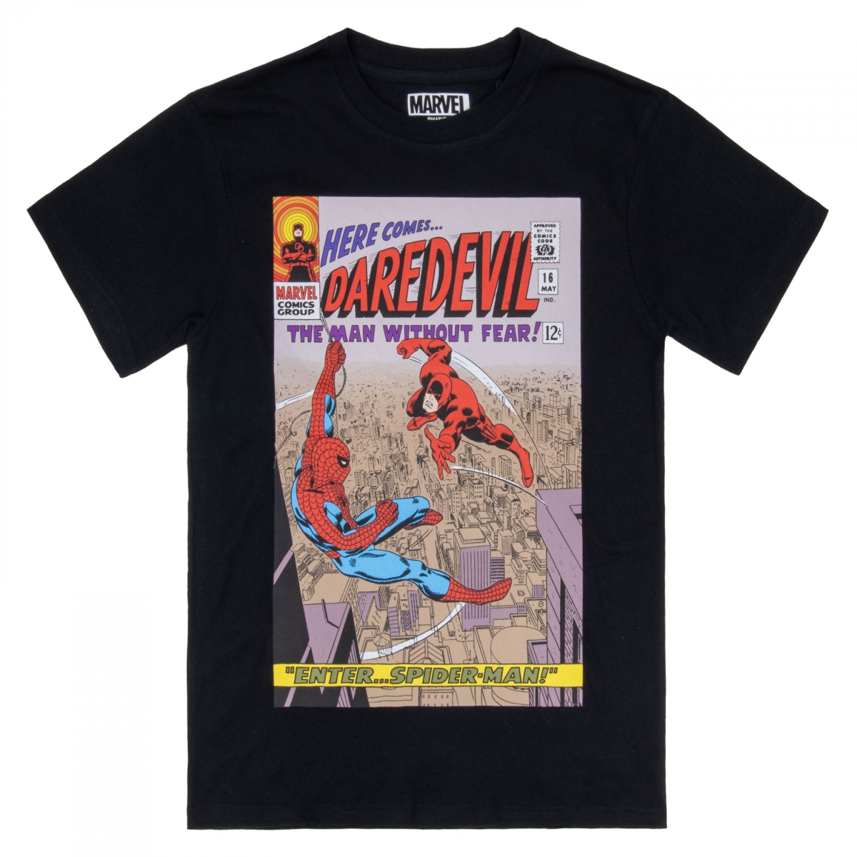 903432-large Daredevil Enter Spider-Man T-Shirt, Black - Large