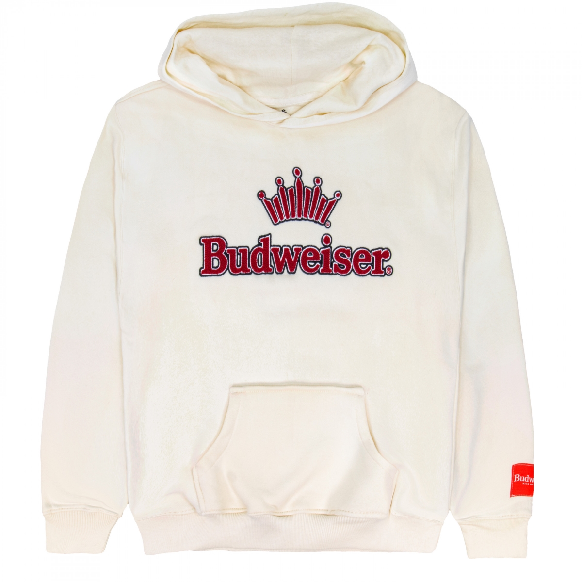 905440-large  Crown Logo Fleece Pull-Over Hoodie, Beige - Large
