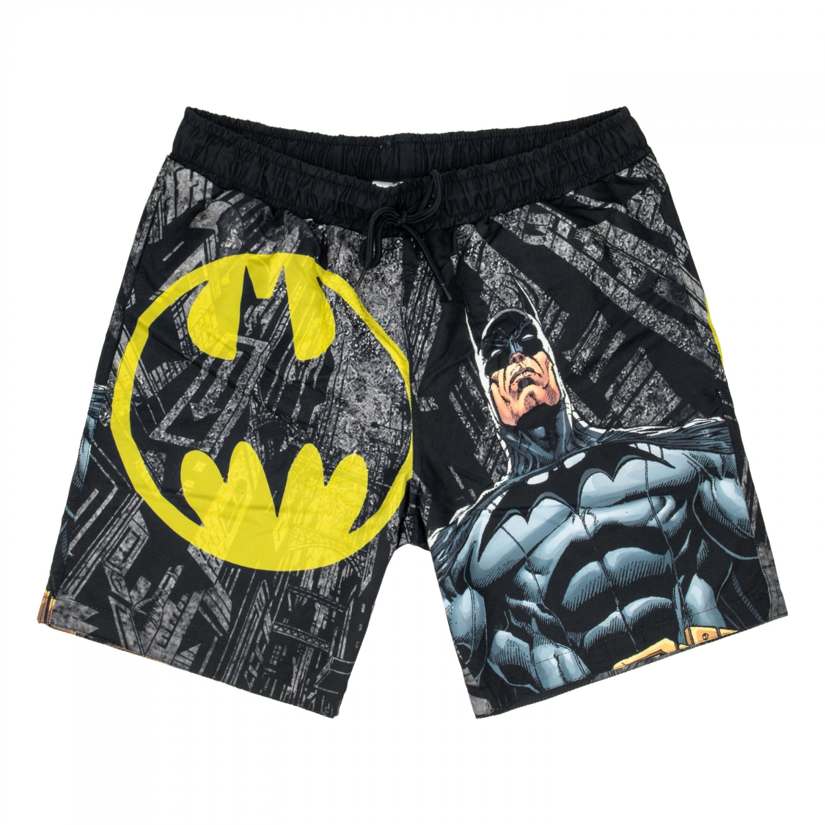 904214-medium  City Bat Signal Swim Board Shorts, Multi Color - Medium