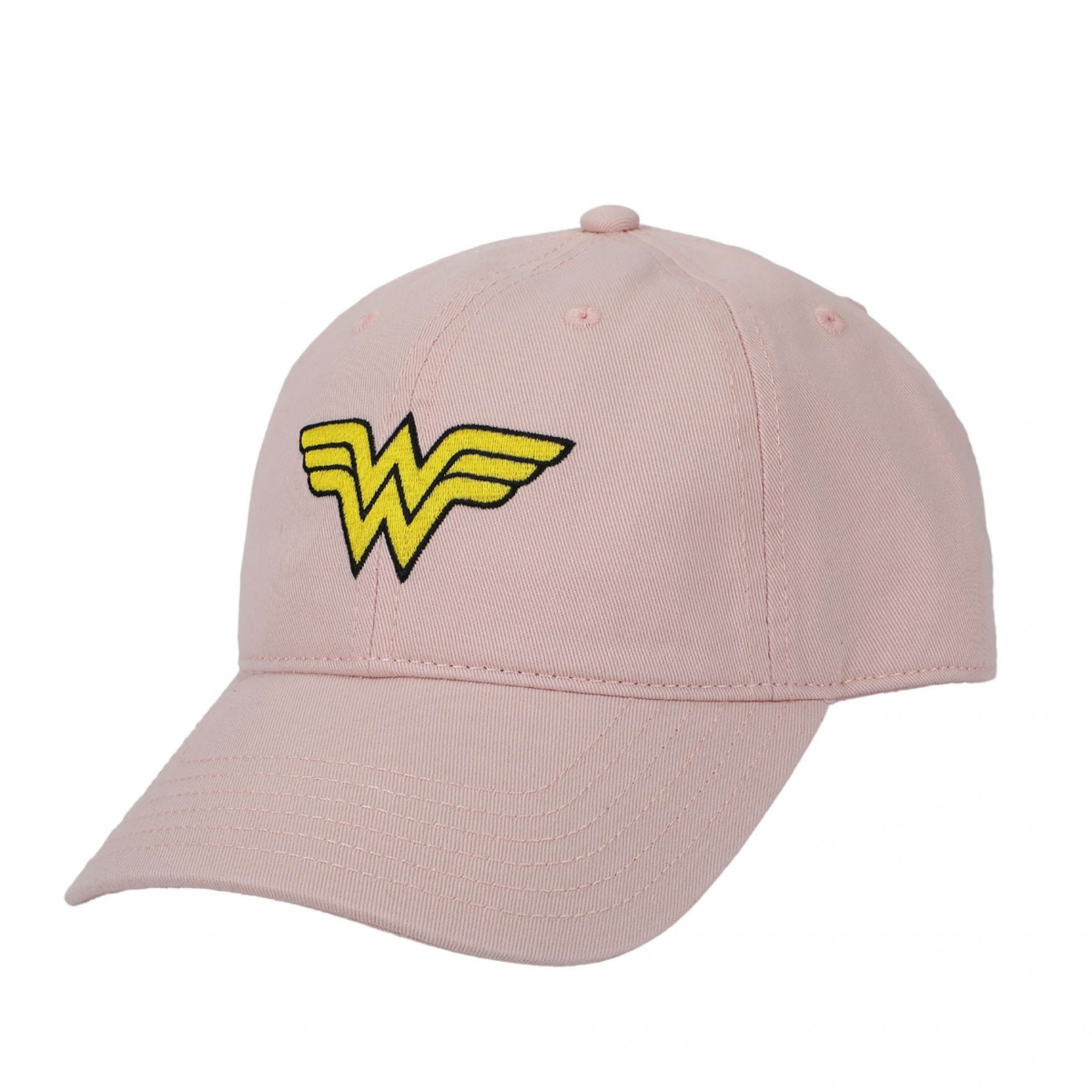 905720  Yellow Logo on Adjustable Dad Hat, Light Pink