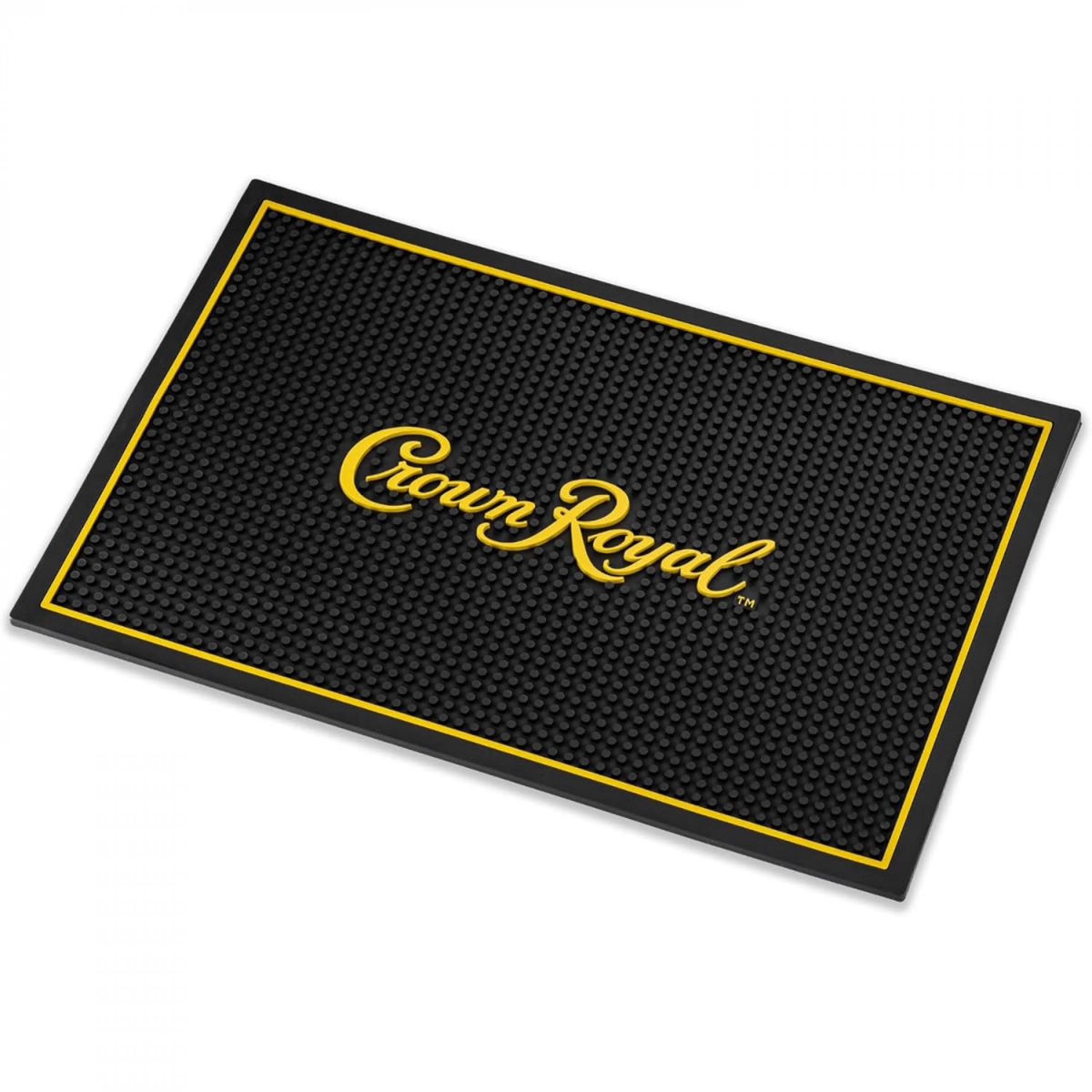 Picture of Crown Royal 906103 18 x 12 in. Canadian Whiskey Rubber Bar Mat, Black