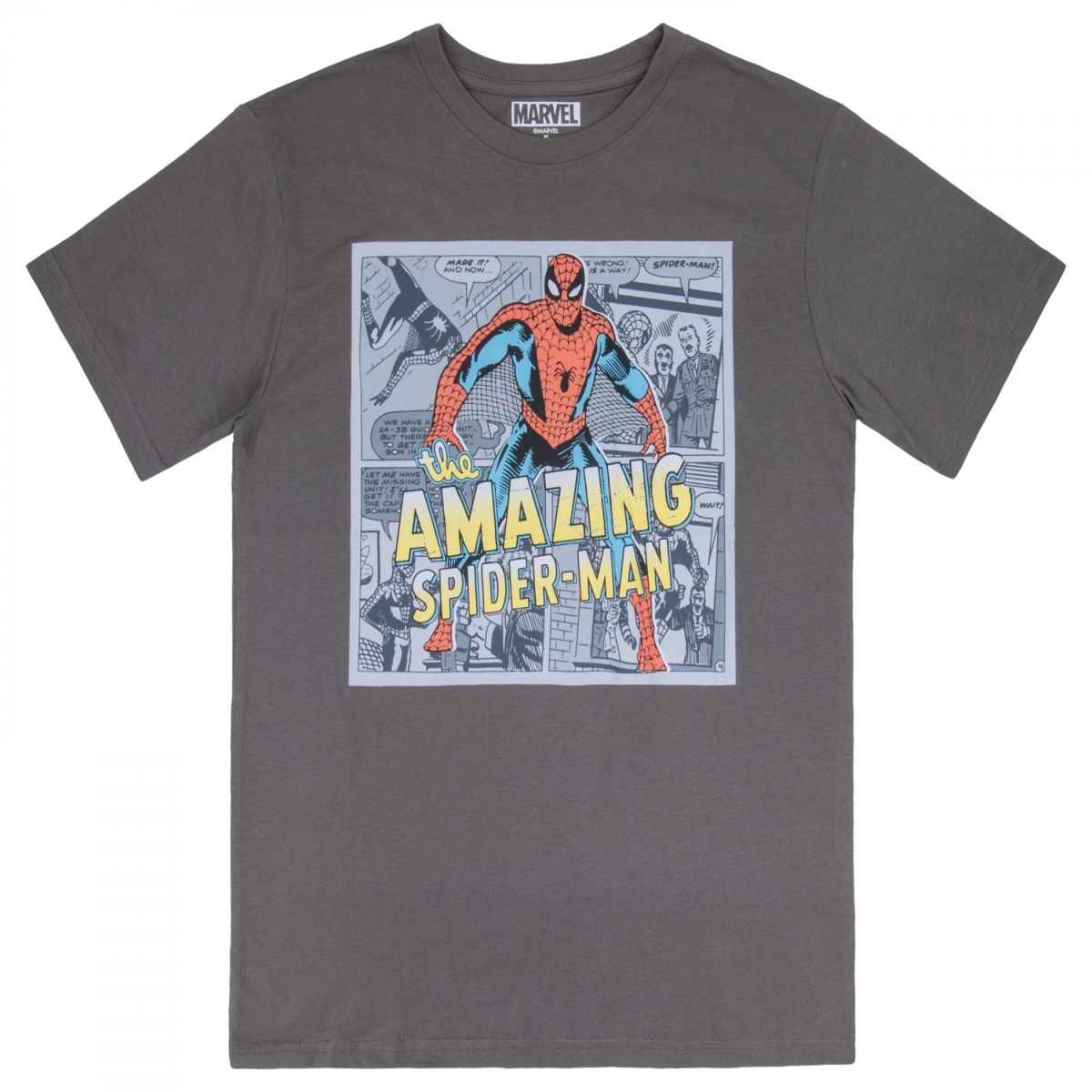 903439-large The Amazing  Marvel Comics Background T-Shirt, Gray - Large