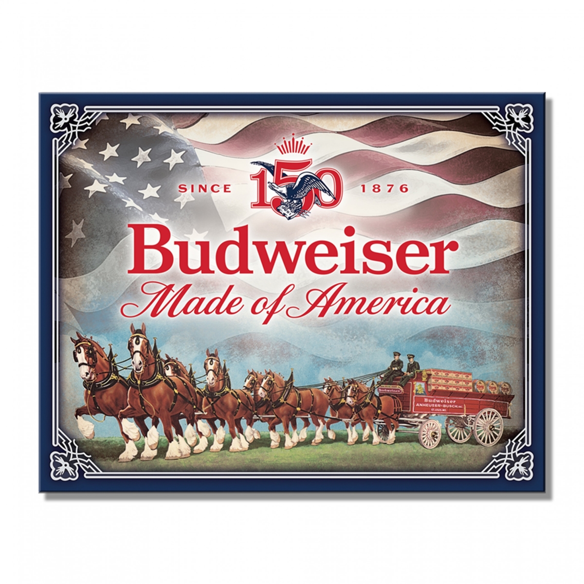 908563 16 x 12.5 in.  Made of America 150th Anniversary Tin Sign, Multi Color
