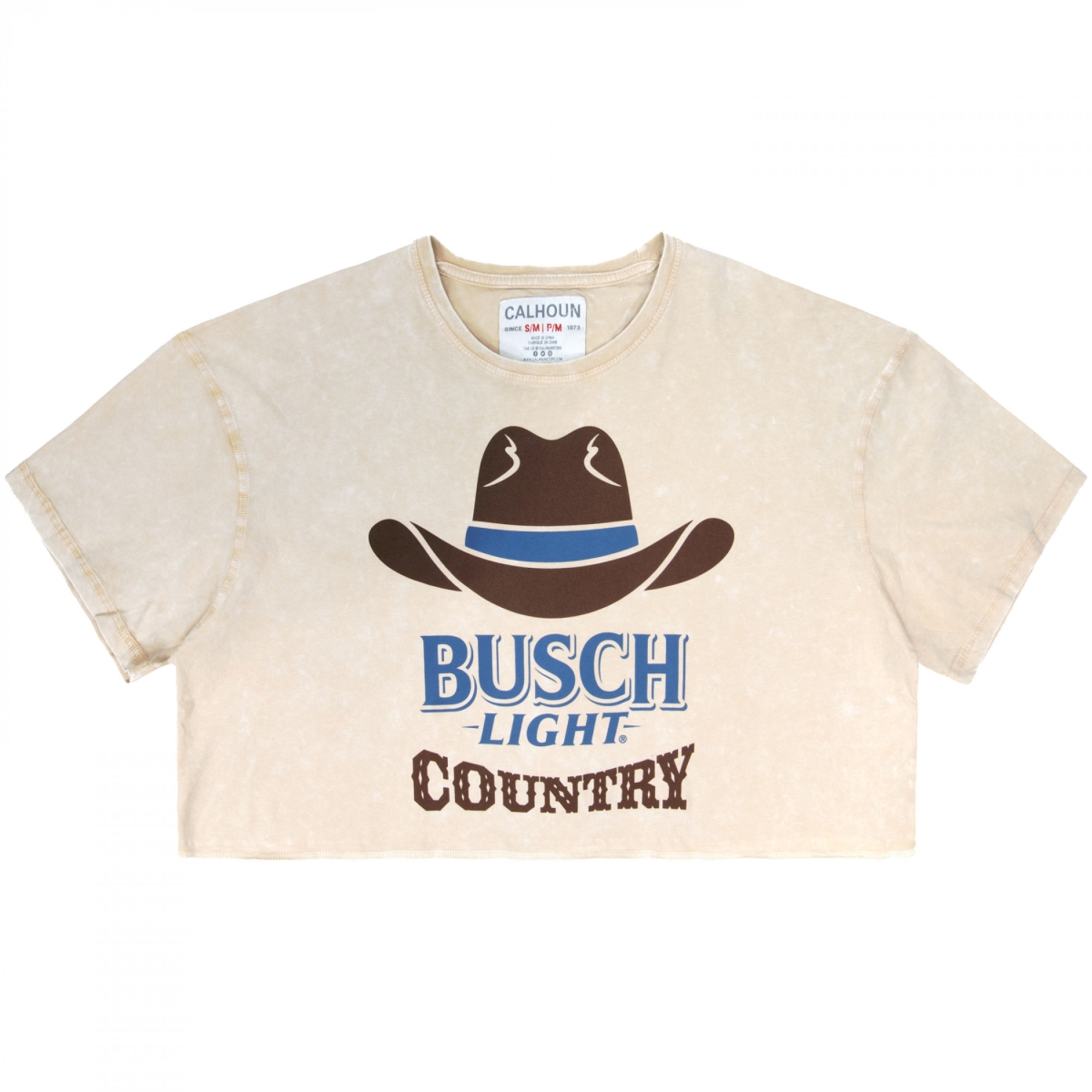 901744-small-med  Country Cowboy Hat Womens Crop Top, Beige - Small & Medium