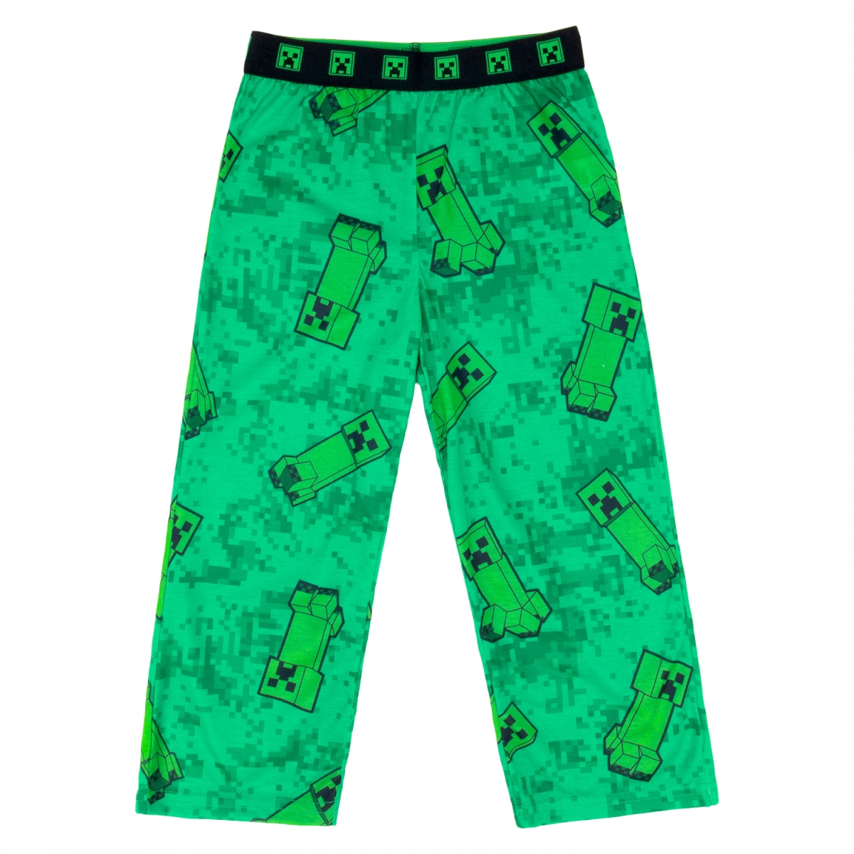 902876-size6-8  Creeper Pattern Boys Sleep Pants, Green - Size 6-8