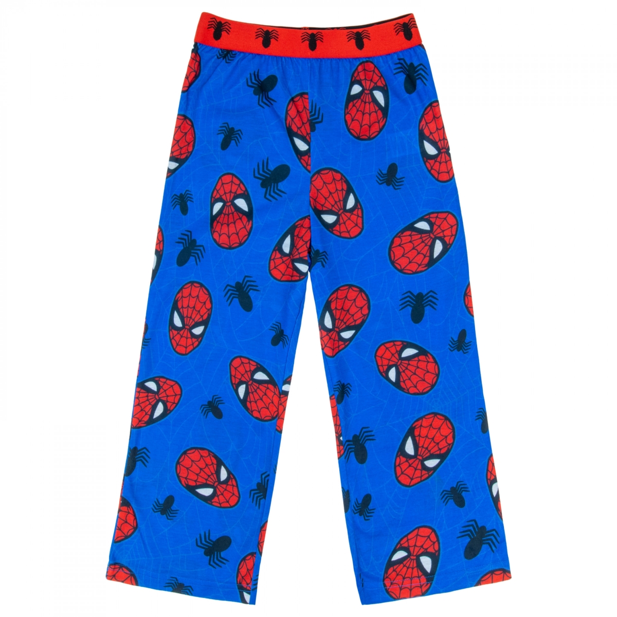 902890-size10-12  Mask & Spider Pattern Boys Sleep Pants, Blue - Size 10-12