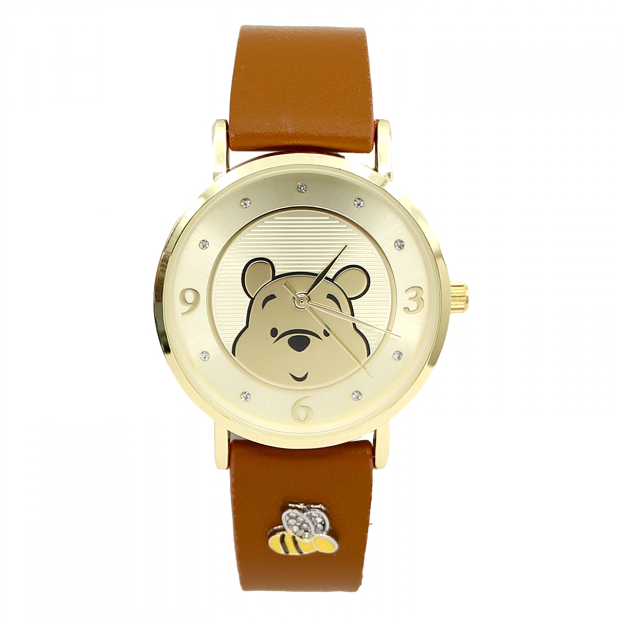 905455  Round Face Analog Watch with Brown Band