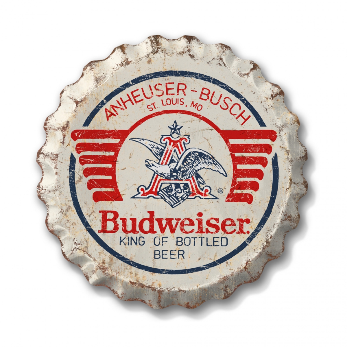 908560 Weathered 18 in. Bottle Cap Tin Sign