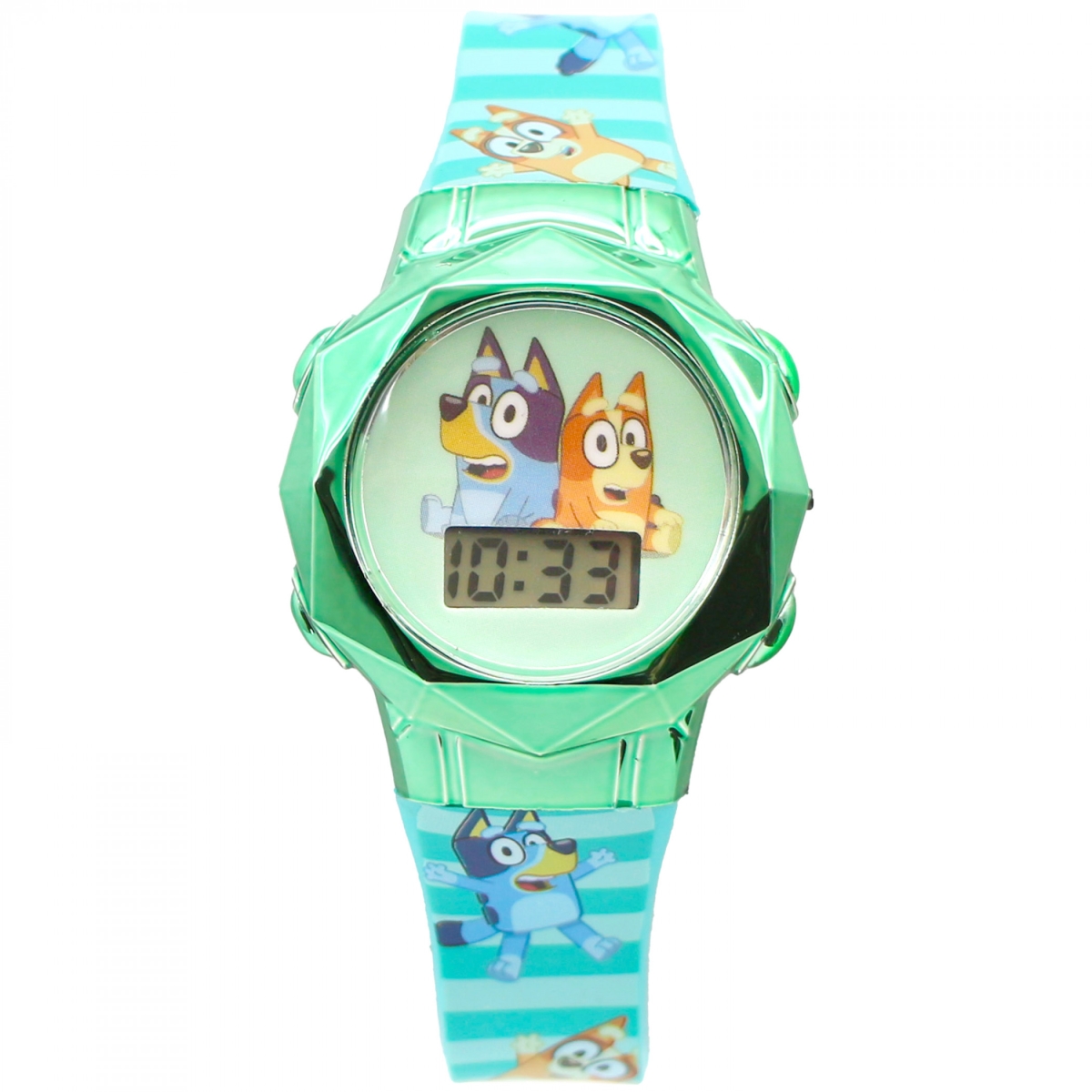 904483  & Bingo Striped Kids Digital Watch, Green