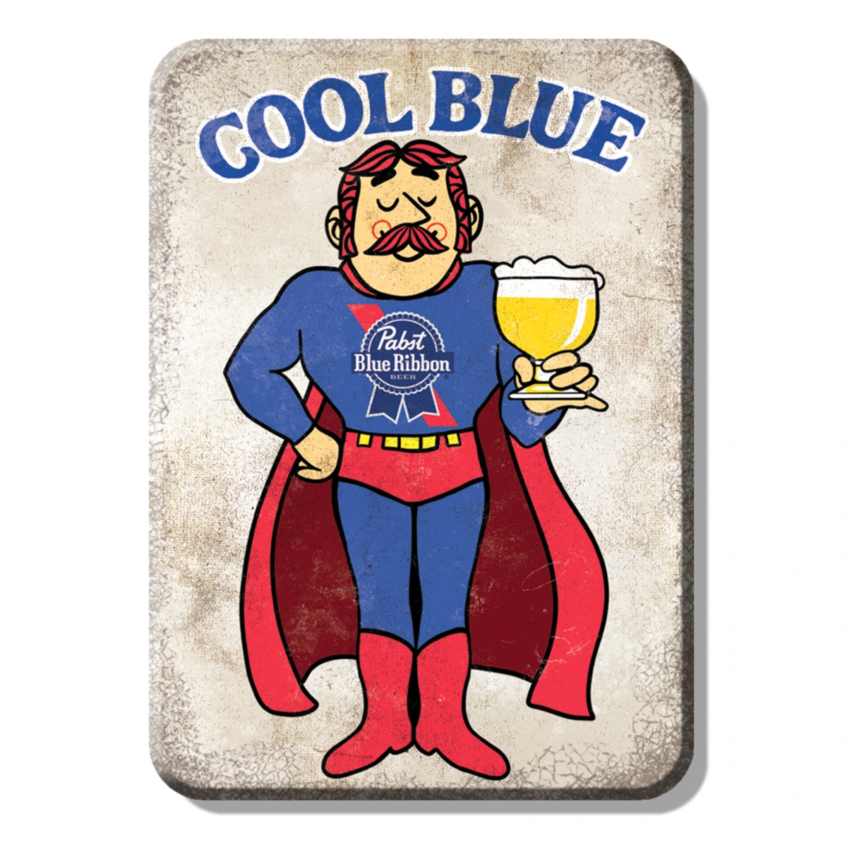 908566 2.5 x 3.5 in.  Cool Blue Pabst Man Magnet, Multi Color