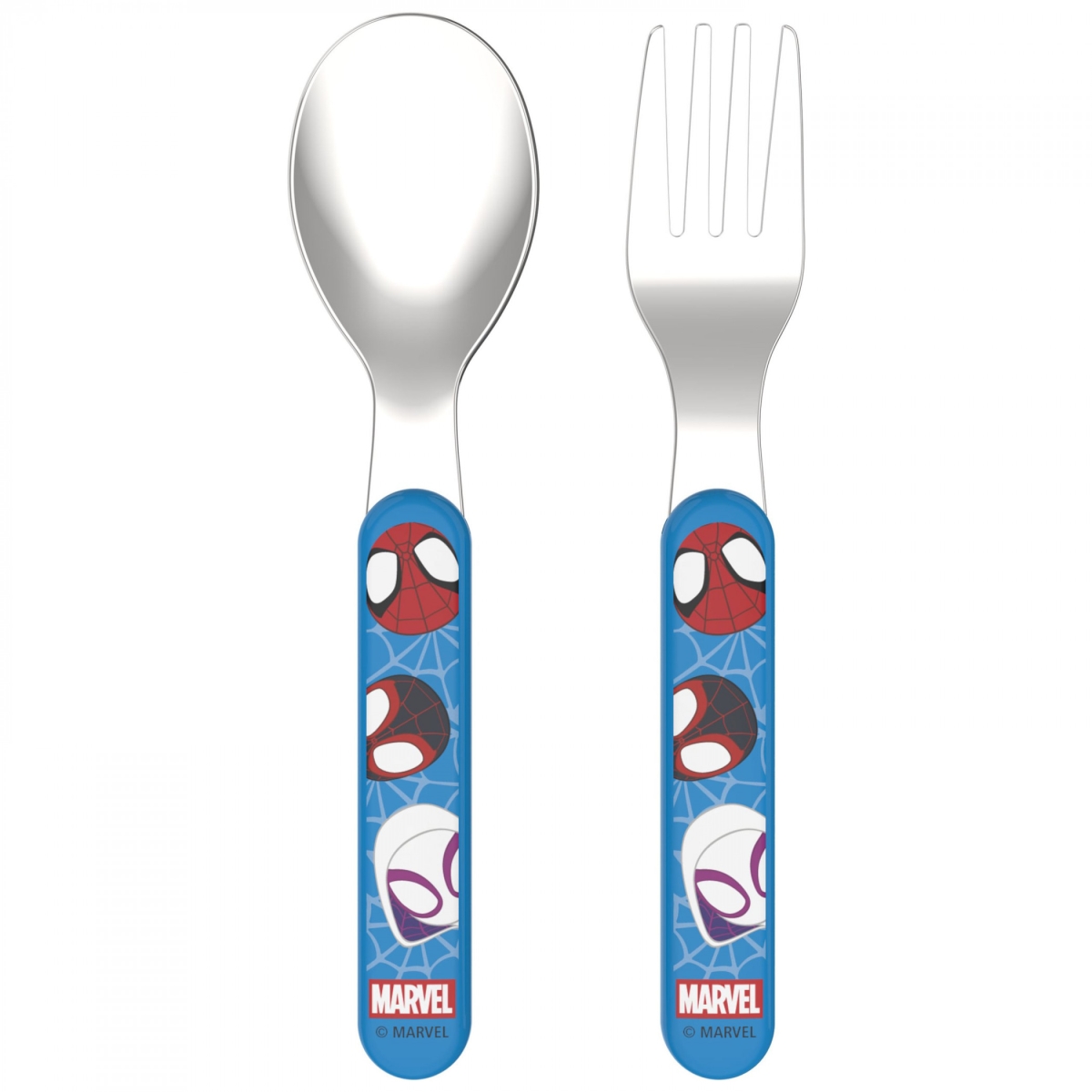 908042 Spidey & His Amazing Friends Fork & Spoon Dinner Utensils, Blue