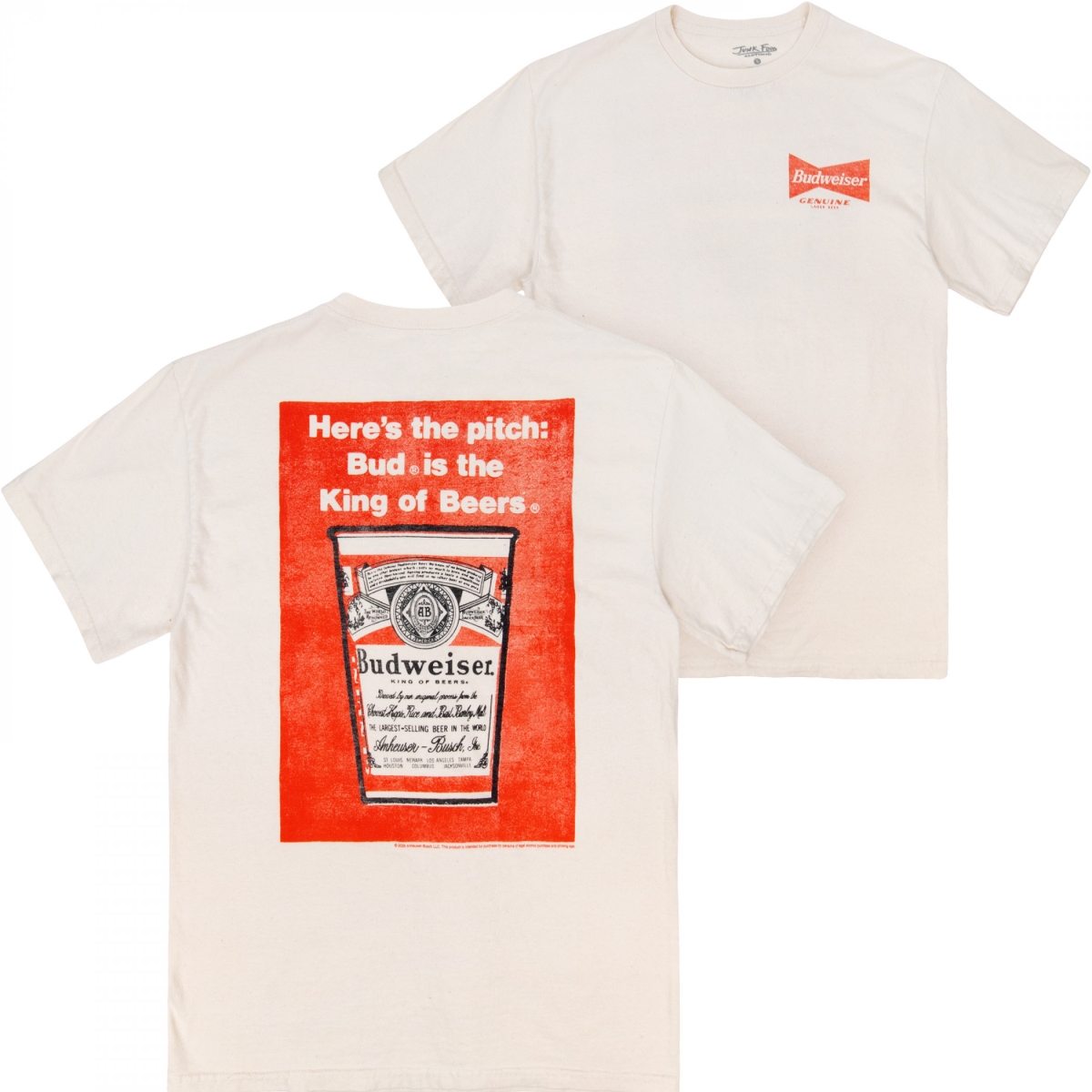 906229-medium  Here is the Pitch Front & Back Printed T-Shirt by Junk Food, White - Medium