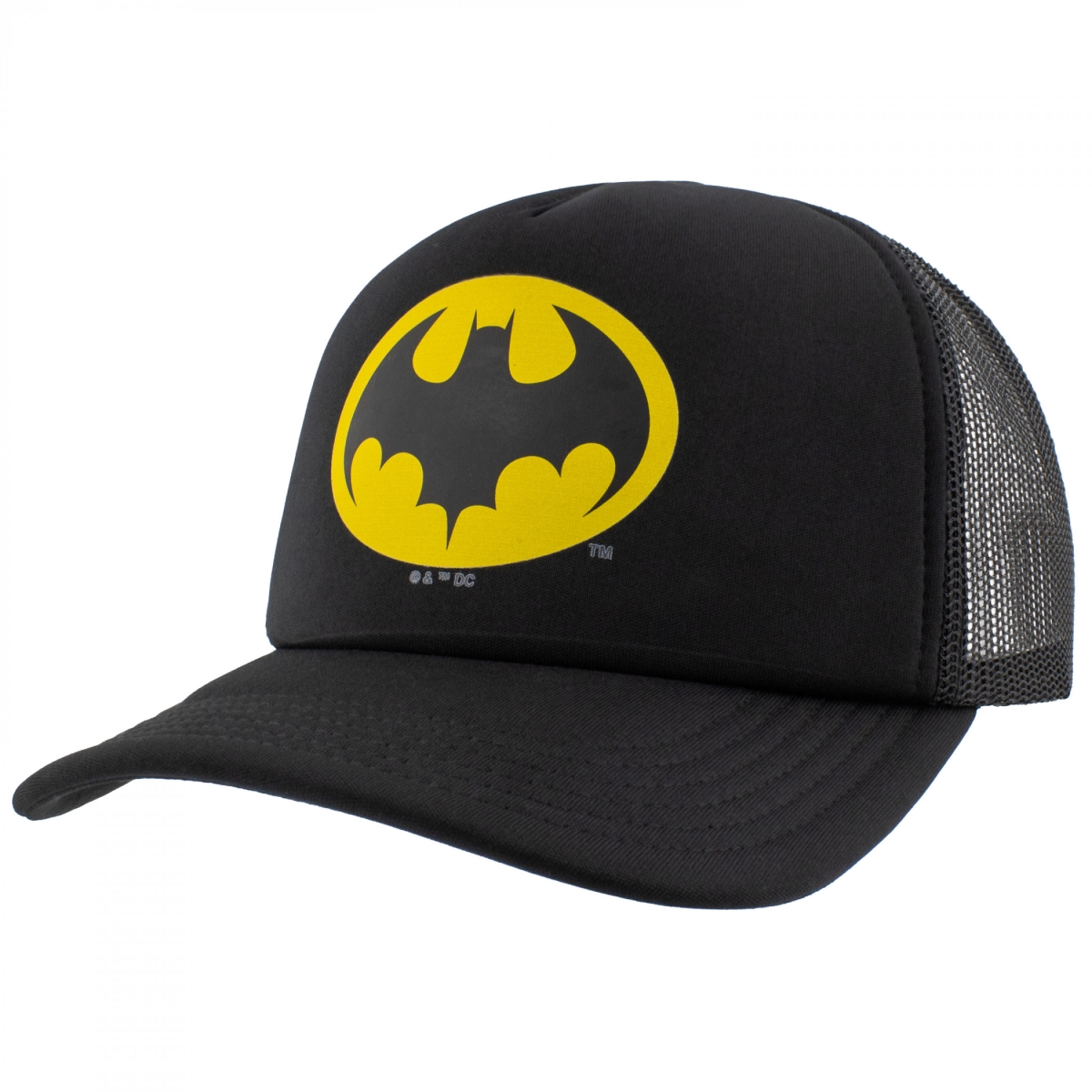 906671 Batman Keaton 89 Logo Trucker Hat, Black