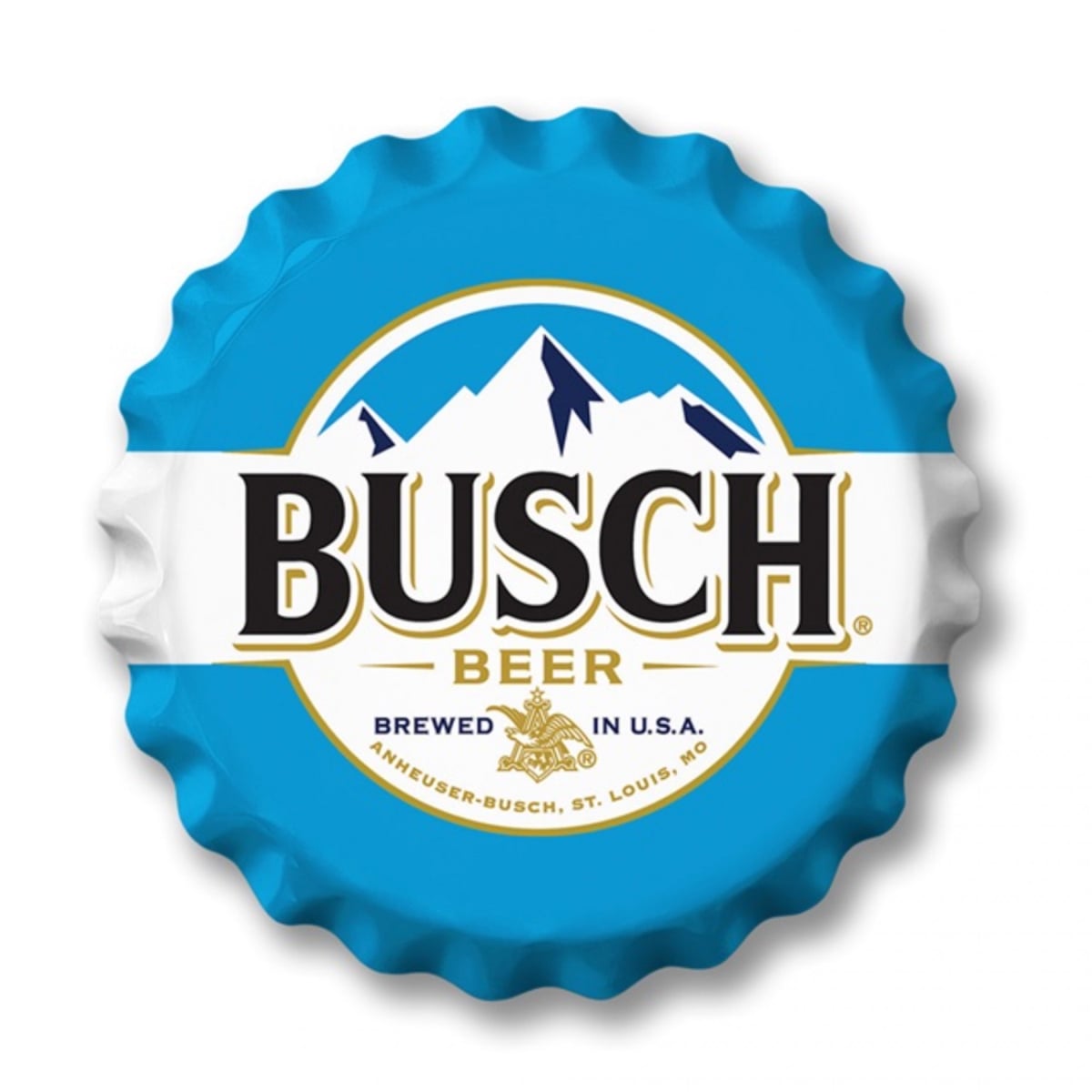 908549 18 in.  Classic Bottle Cap Tin Sign, Blue
